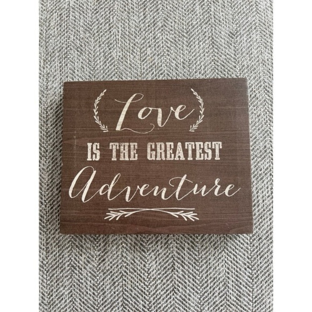 Love is the greatest adventure brown canvas 10"x9"‎